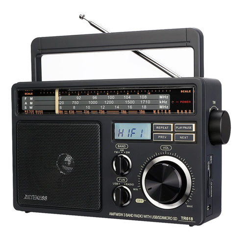 Tragbares Retro-Radio AM/FM/SW mit USB, TF-Karte und Lautsprecher