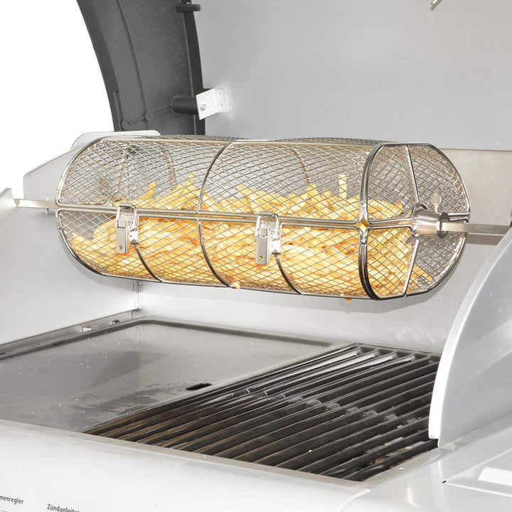 Grillkorb Drehspieß Edelstahl universal für Rotisserie-Grill - Bild 9