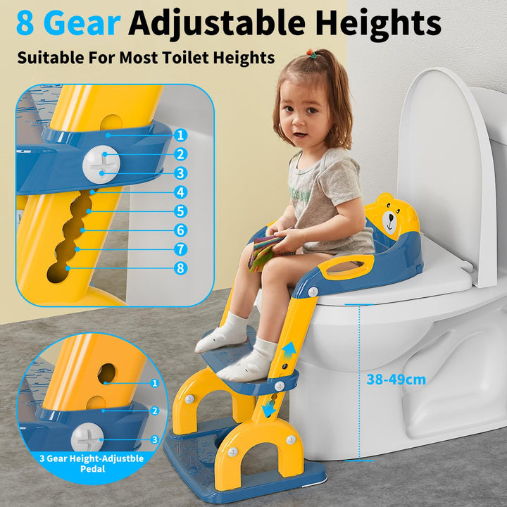 Toilettensitz Kinder mit Treppe 2-in-1 klappbar für Kleinkinder - Bild 3
