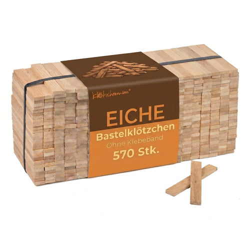 Bastelklötzchen Eiche 22x8x160 mm ca. 570 Stück lose