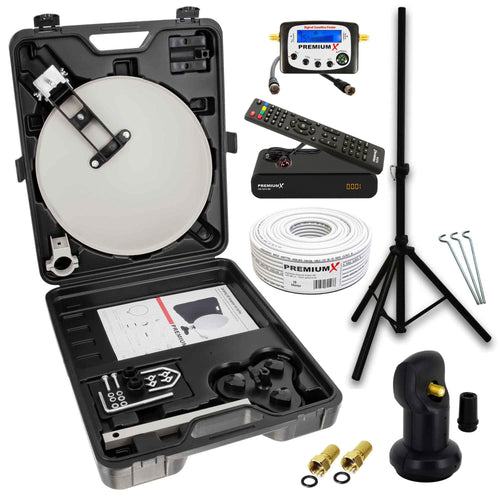 Camping SAT-Anlage mobil mit Receiver, Stativ & SAT-Finder