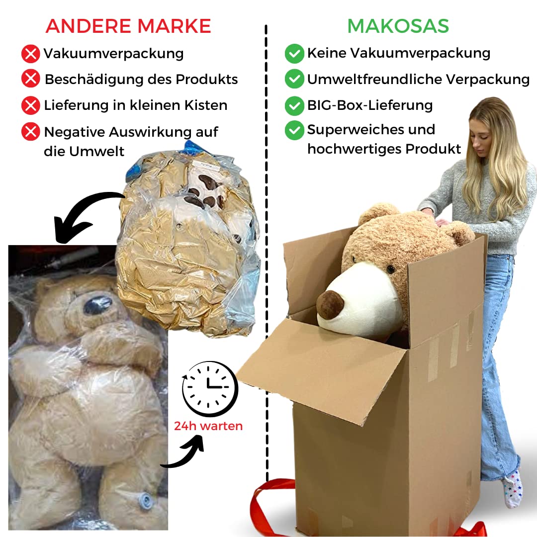 Teddybär XXL 200 cm Plüsch braun hypoallergen Kuscheltier - Bild 2