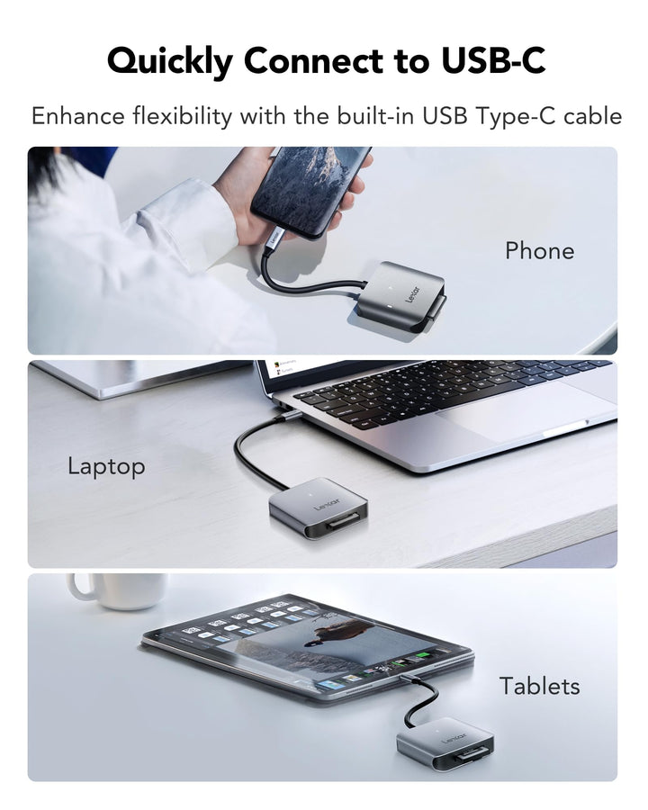 CFexpress Typ B Kartenleser USB 3.2 Gen 2 mit integriertem Kabel - Bild 5