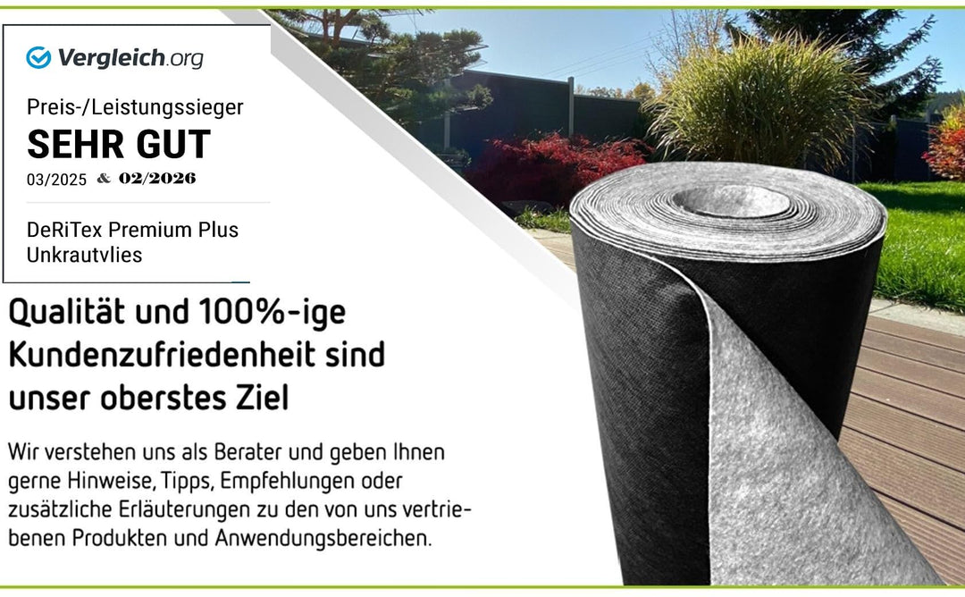 Unkrautvlies 180 g/m² Polyester &amp; Polypropylen 50x1 m Garten - Bild 8