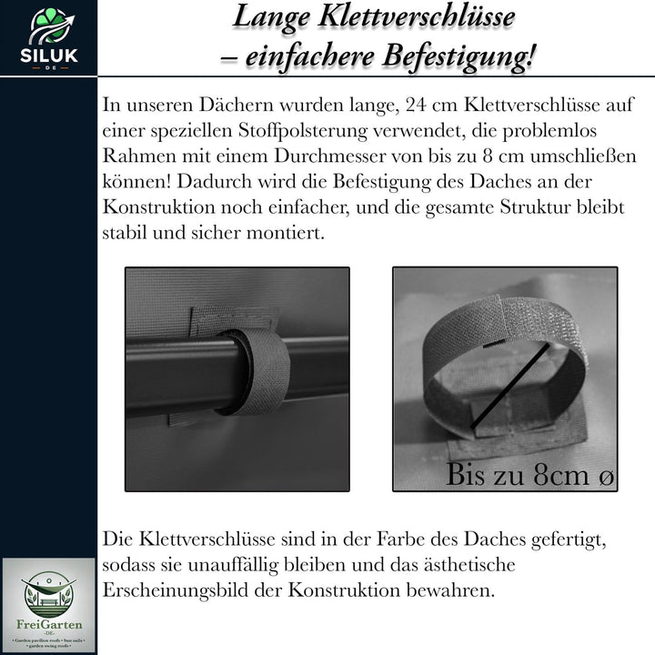 Ersatzdach Pavillon 3x4 m Anthrazit PVC 370g/m² wasserdicht - Bild 7
