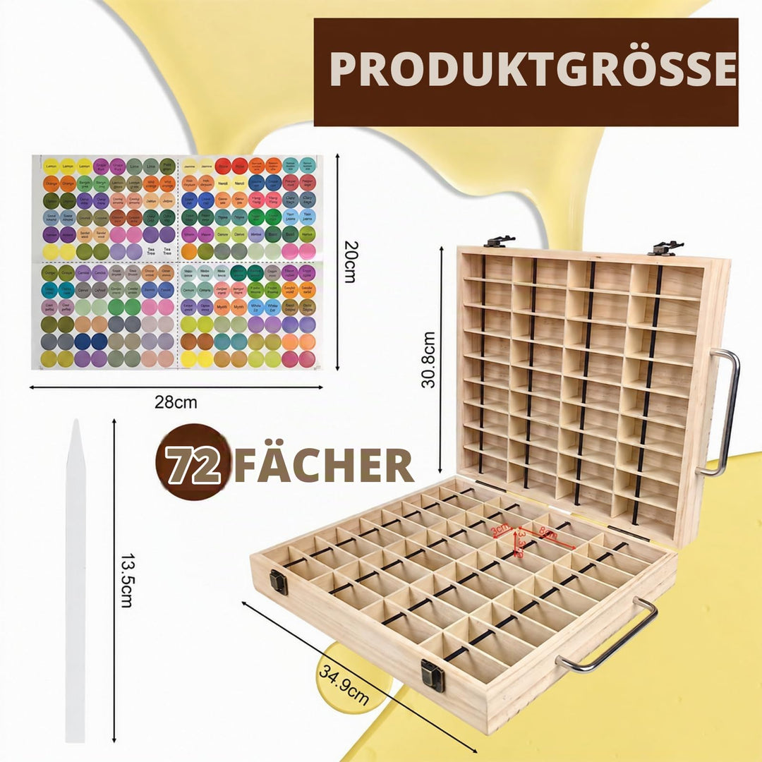 Aufbewahrungsbox Holz für 72 Fläschchen – Ätherische Öle - Bild 2