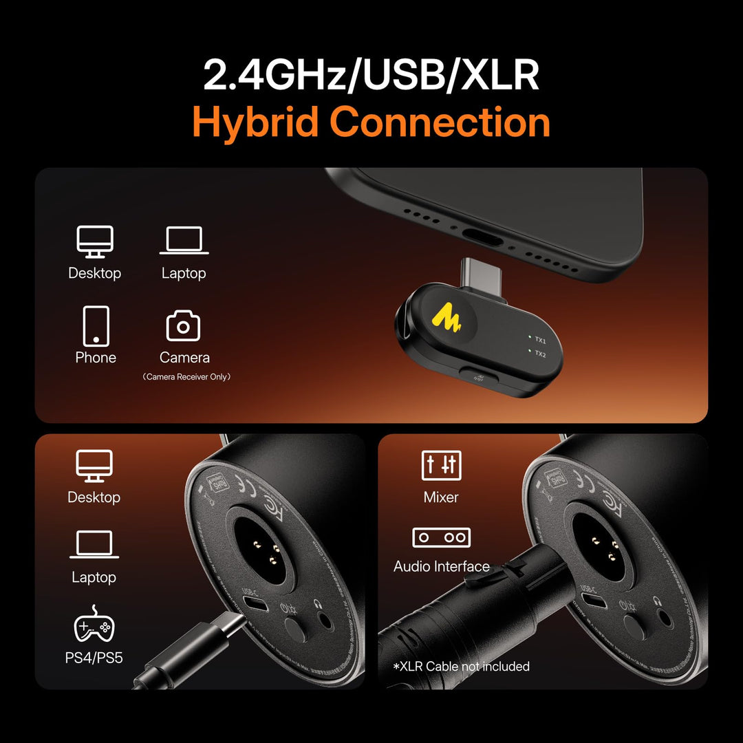 Podcast-Mikrofon Hybrid Wireless XLR USB dynamisch 60m Reichweite - Bild 3
