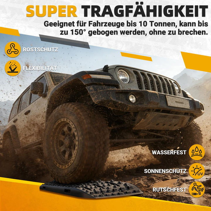 Offroad Traktionsmatten 2er-Set Nylon 106x31cm bis 10t Anfahrhilfe - Bild 3