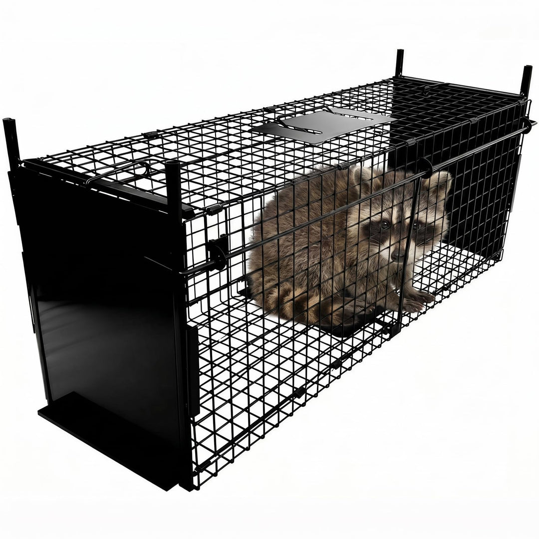 Tierlebendfalle Doppeltür Stahl 105x40x31 cm für Wildtiere