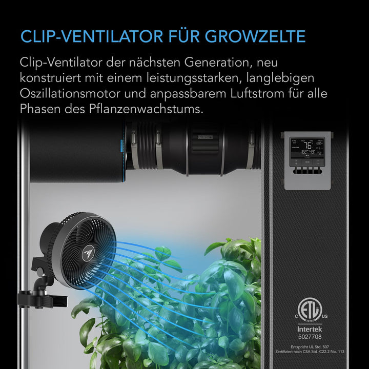 Clip-Ventilator 150mm EC-Motor IP54 10 Modi für Growroom - Bild 2