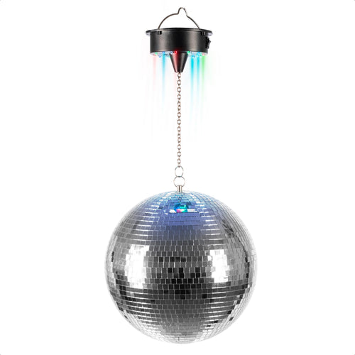 Spiegelkugel 30cm mit 18 RGBW LEDs Musiksteuerung batteriebetrieben