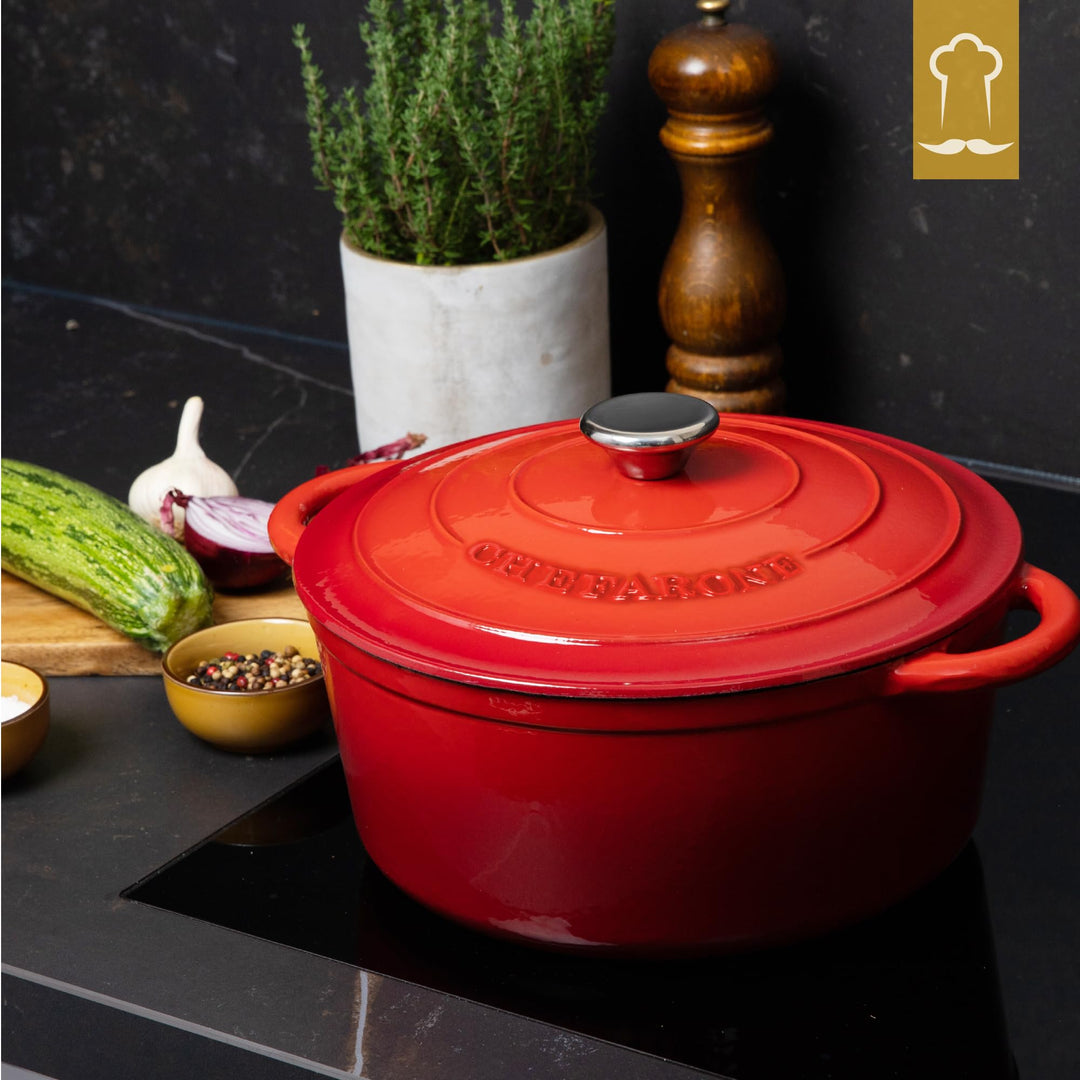 Gusseisen Cocotte emailliert 26 cm 4,7 L für alle Herdarten - Bild 9