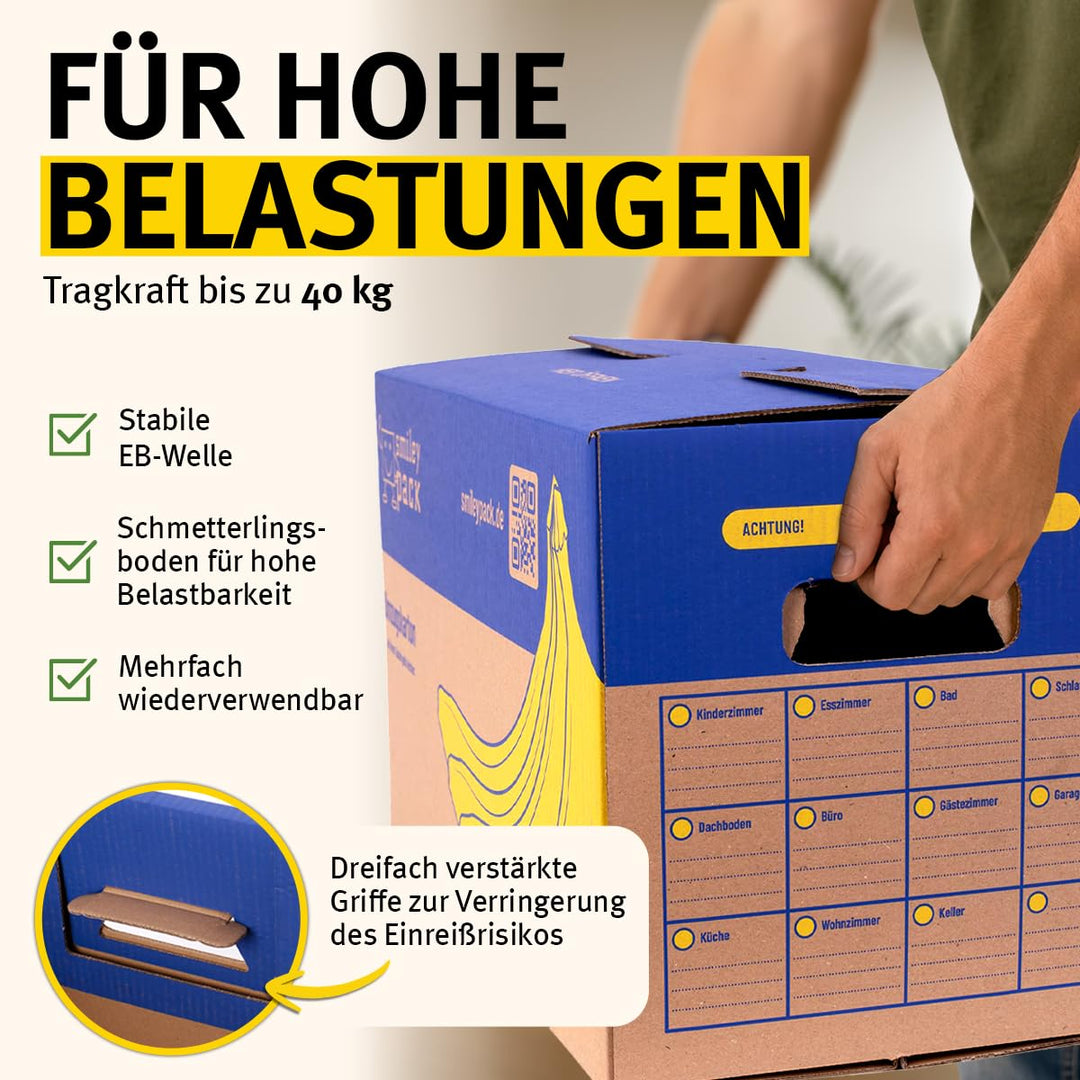Umzugskartons 25er-Set zweiwellig 600x328x340 mm bis 40 kg - Bild 5