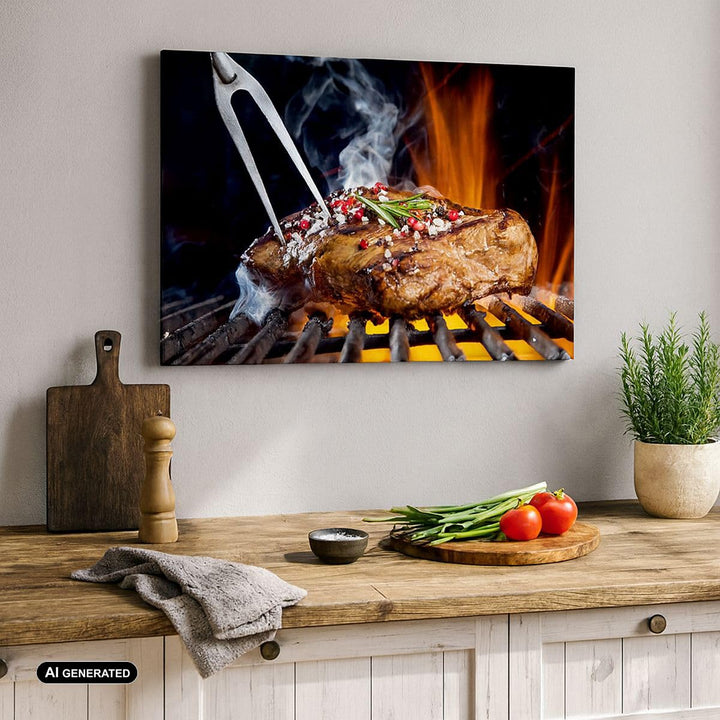Leinwandbild Küche 100x70 cm Gastronomie-Motiv Canvas-Druck - Bild 4