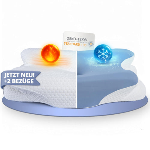 Nackenkissen Memory Foam ergonomisch für Seiten- & Rückenschläfer