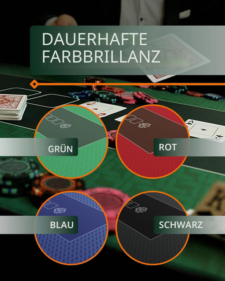 Pokertischauflage 100x60 cm schwarz rutschfest mit Tragetasche - Bild 6
