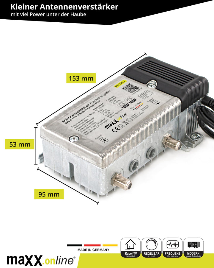 Antennenverstärker Kabelfernsehen DVB-C/T2 33 dB 85–1006 MHz - Bild 6