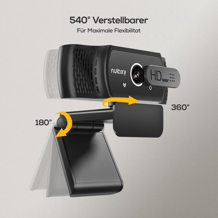 Webcam Full HD 1080P mit Mikrofon und Sichtschutzabdeckung, USB - Bild 7