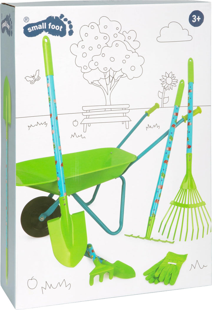 Kinderschubkarre mit Gartengeräte-Set 8-teilig Holz &amp; Metall ab 3 - Bild 5