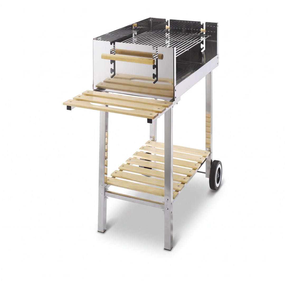Holzkohlegrill XXL Edelstahl fahrbar 83x35 cm Grillrost höhenverstellbar - Bild 7