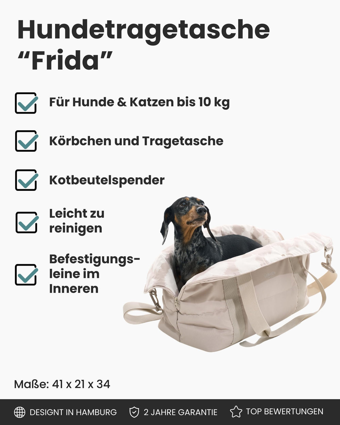 Hundetragetasche 2-in-1 Körbchen für Hunde &amp; Katzen bis 10 kg - Bild 2