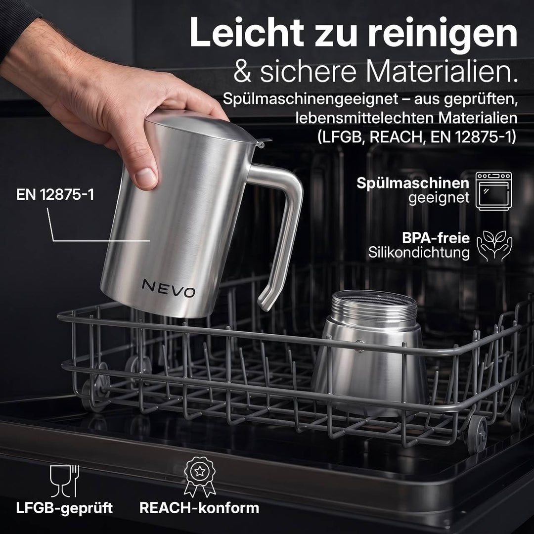 Espressokocher Induktion Edelstahl 6 Tassen BPA-frei mit Zubehör-Set - Bild 3