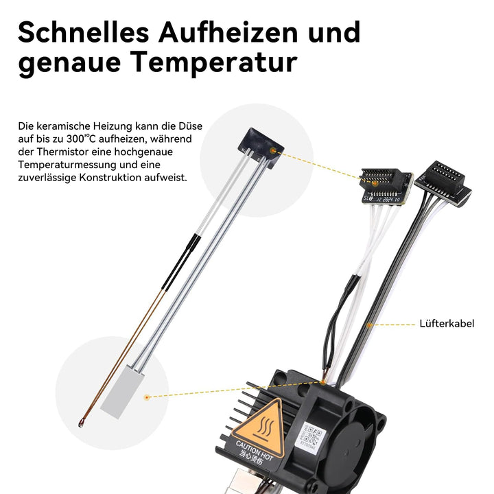 Hotend Kit 0,4mm Hartstahlduese fuer Bambu Lab P1P / P1S - Bild 6