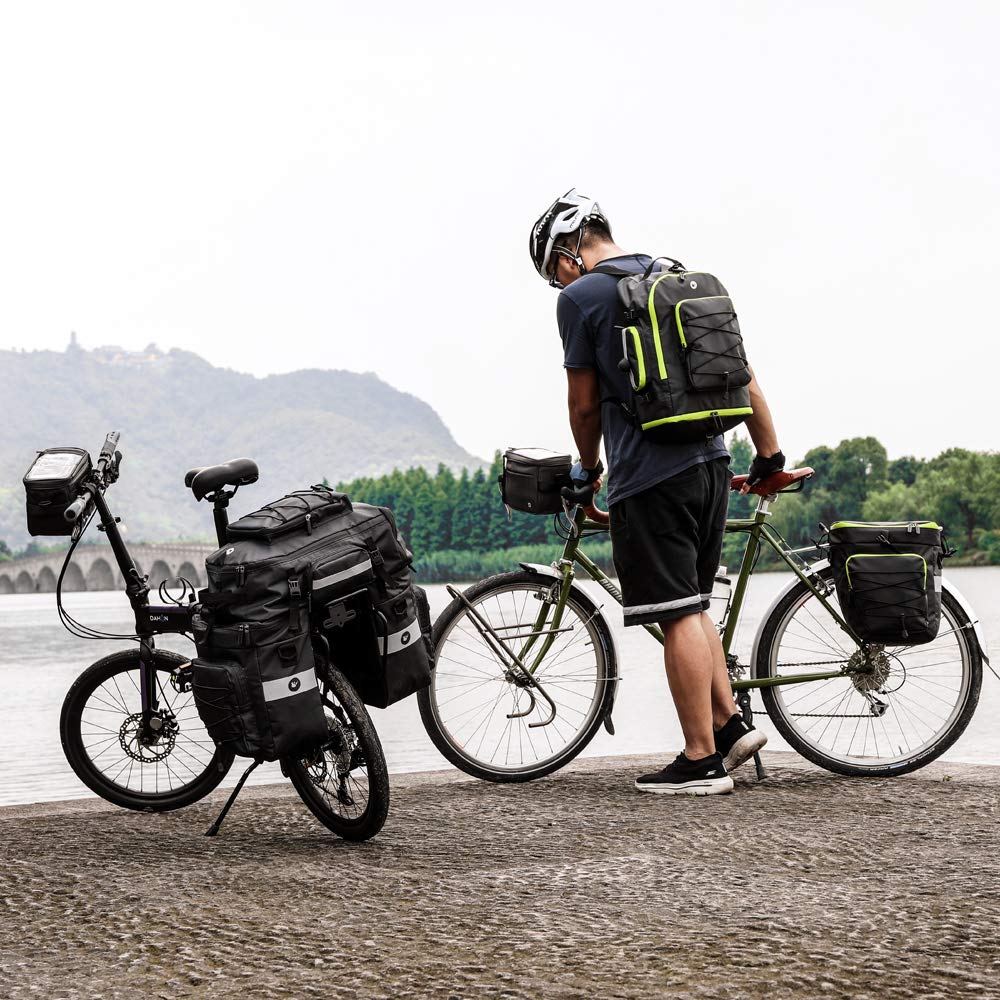 Fahrradtasche Gepäckträger 3-in-1 Rucksack 75L wasserdicht schwarz - Bild 7