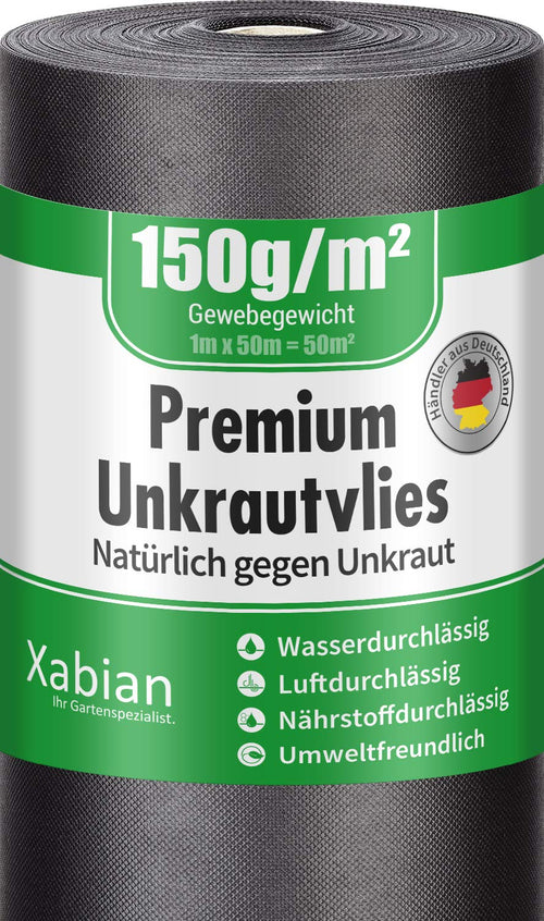 Unkrautvlies 150g/m² Polypropylen wasserdurchlässig 50x1m Rolle