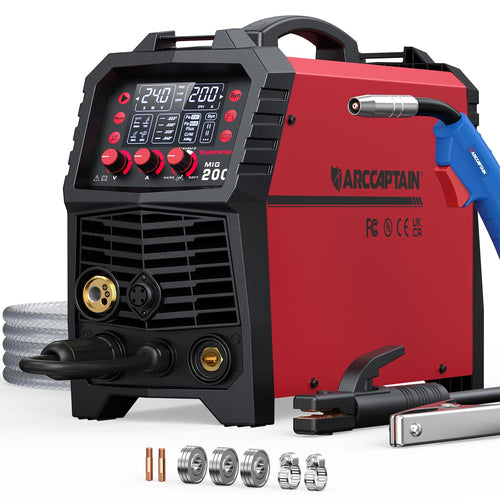 MIG MAG Schweissgerät 7-in-1 vollsynergisch 200A IGBT für Stahl