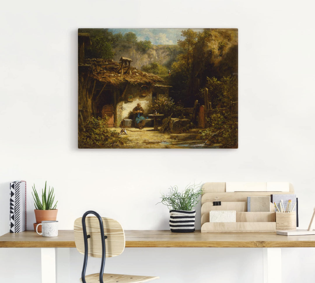 Leinwandbild Carl Spitzweg Strickender Einsiedler 60x45 cm - Bild 7