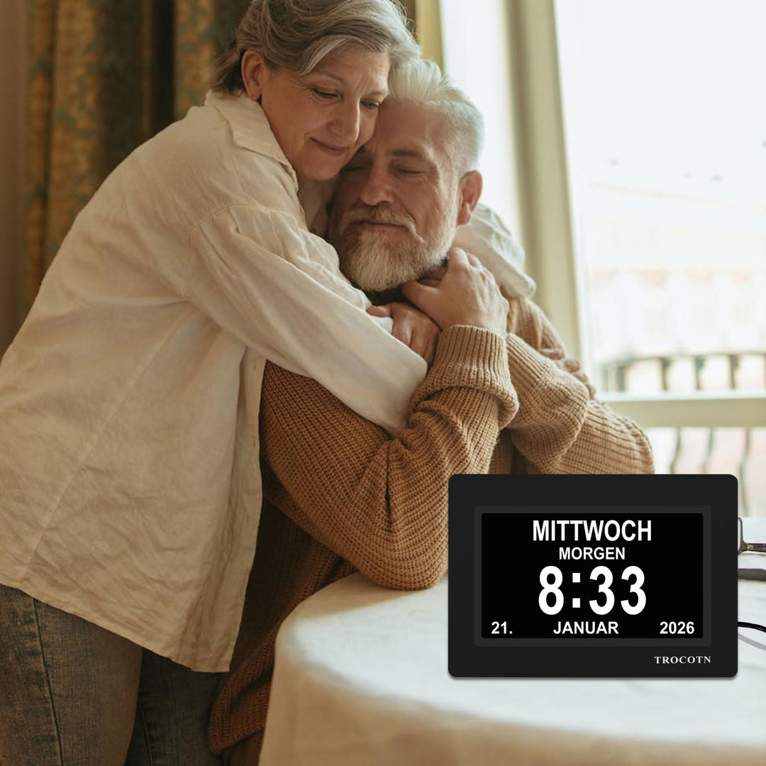 Digitale Tagesuhr Senioren 7 Zoll Grosses Display Wecker Wanduhr - Bild 6
