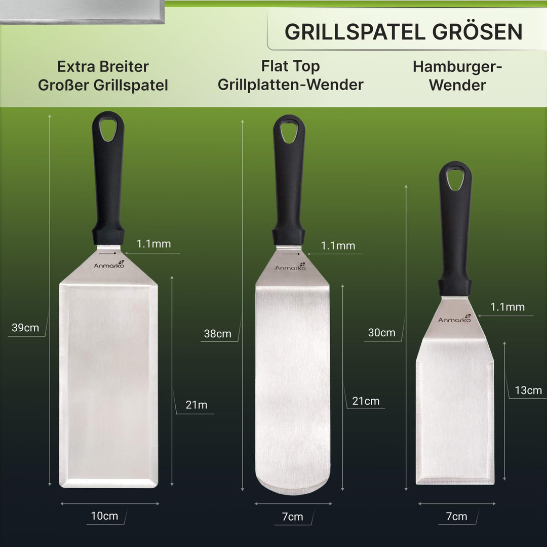 Pfannenwender-Set Edelstahl 4-teilig für Grill und Pfanne - Bild 11