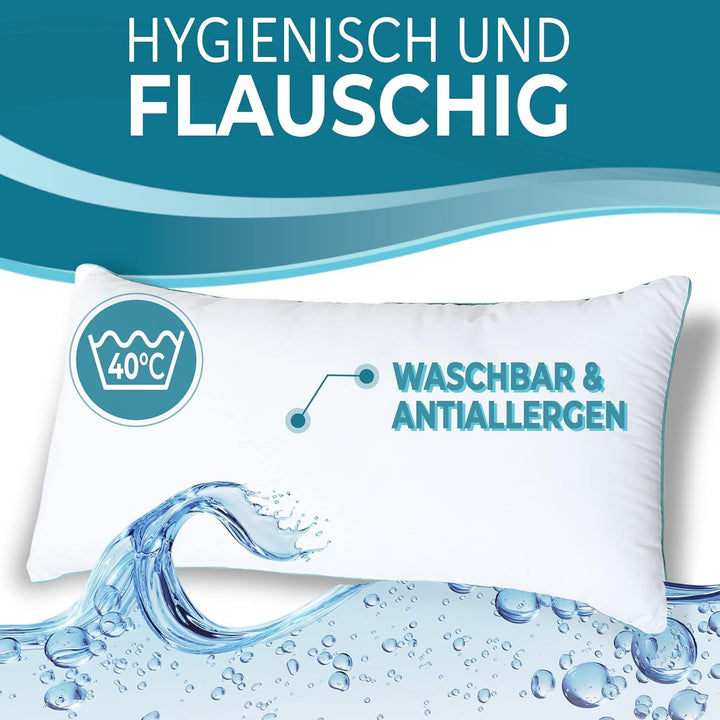 Kopfkissen 80x80 cm Baumwolle mit Hohlfaserfüllung anpassbar - Bild 6
