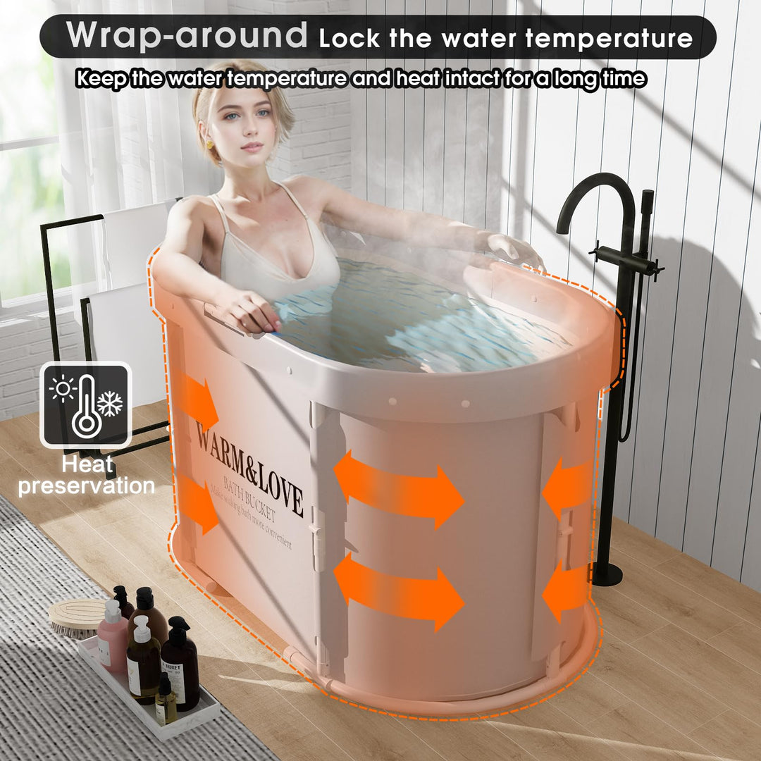 Faltbare Badewanne für Dusche Oval 94x55x56 cm mit Isolierung - Bild 5