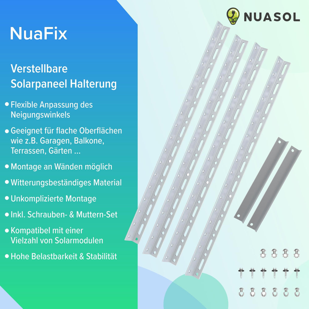 Solarmodul-Halterung Flachdach Aluminium 118 cm 0-90° für 2 Module - Bild 2
