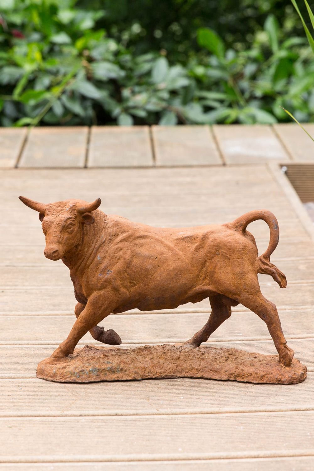 Gartenfigur Stier Eisen Rost-Finish Antikstil 36 cm massiv - Bild 5
