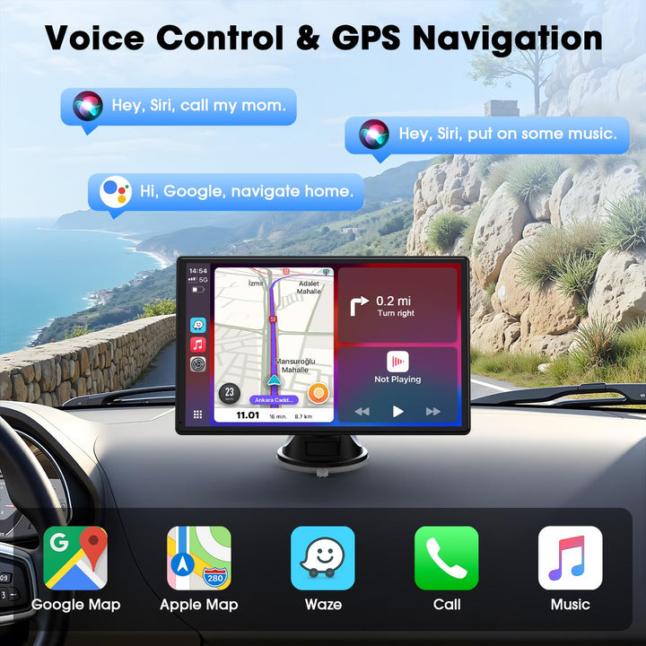 Tragbares CarPlay Display 9 Zoll Touchscreen mit Android Auto &amp; Bluetooth - Bild 3
