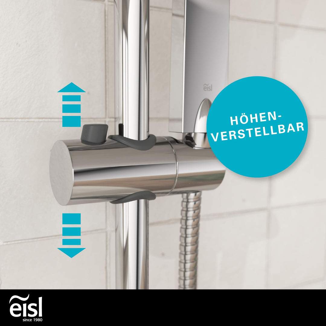 Duschset 2-in-1 Regendusche mit Handbrause ohne Armatur nachrüstbar Chrom - Bild 8