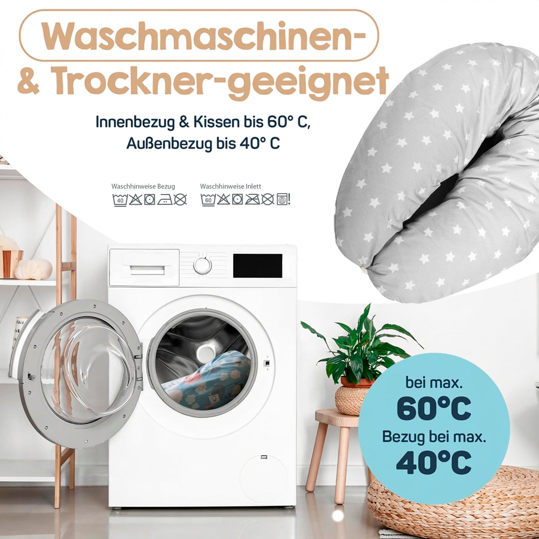 Stillkissen XXL Seitenschläferkissen Baumwolle-Polyester Big Stars Grau - Bild 6