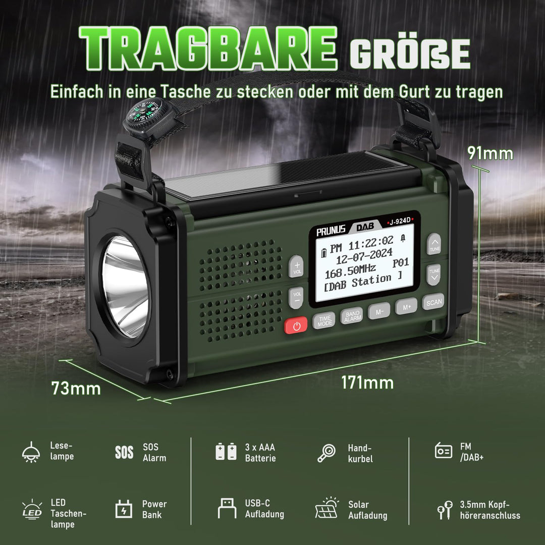 Solar Kurbelradio DAB+/FM mit 10000mAh Akku und Bluetooth - Bild 2