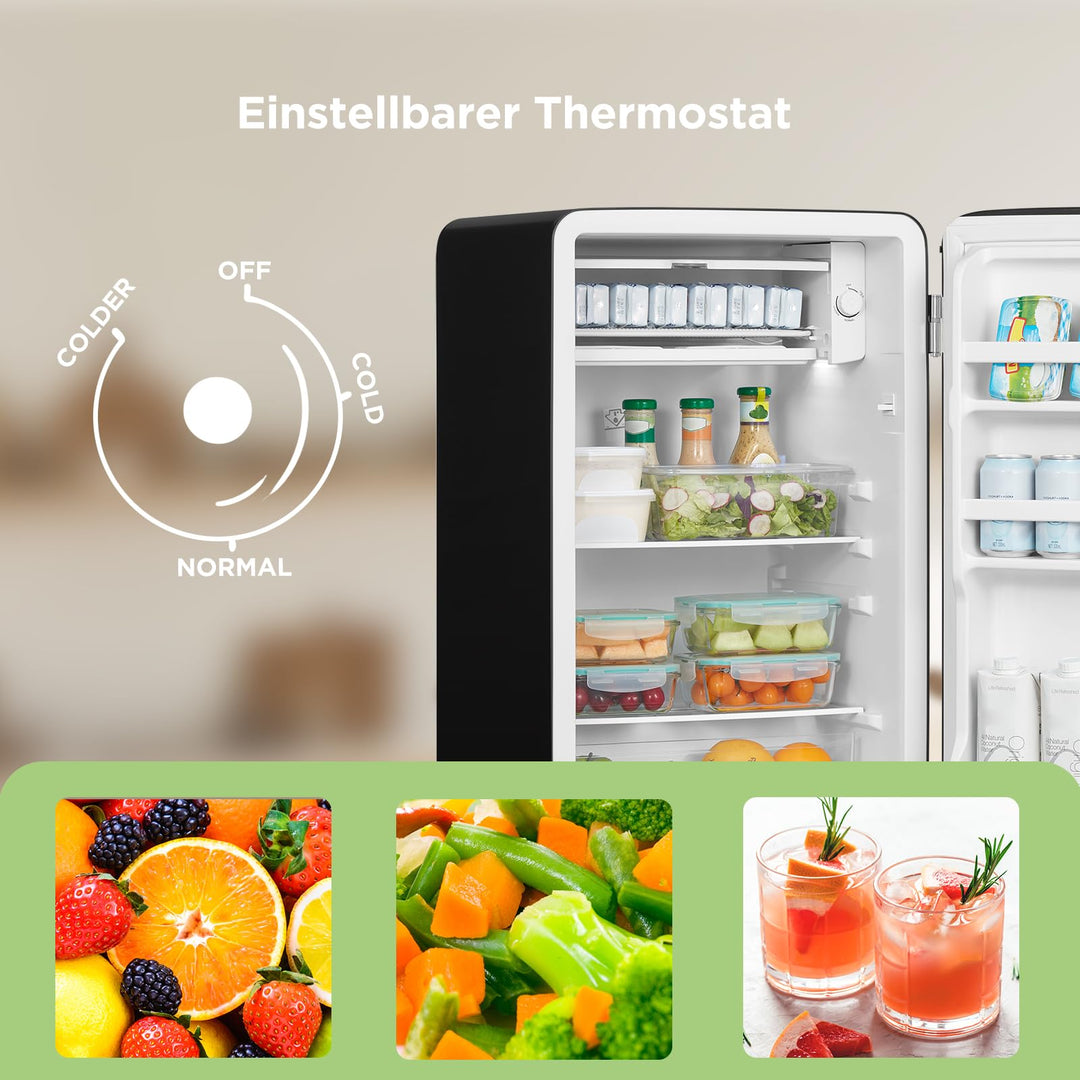 Retro Mini Kühlschrank 93 L mit Chiller Box, Energieklasse E - Bild 6