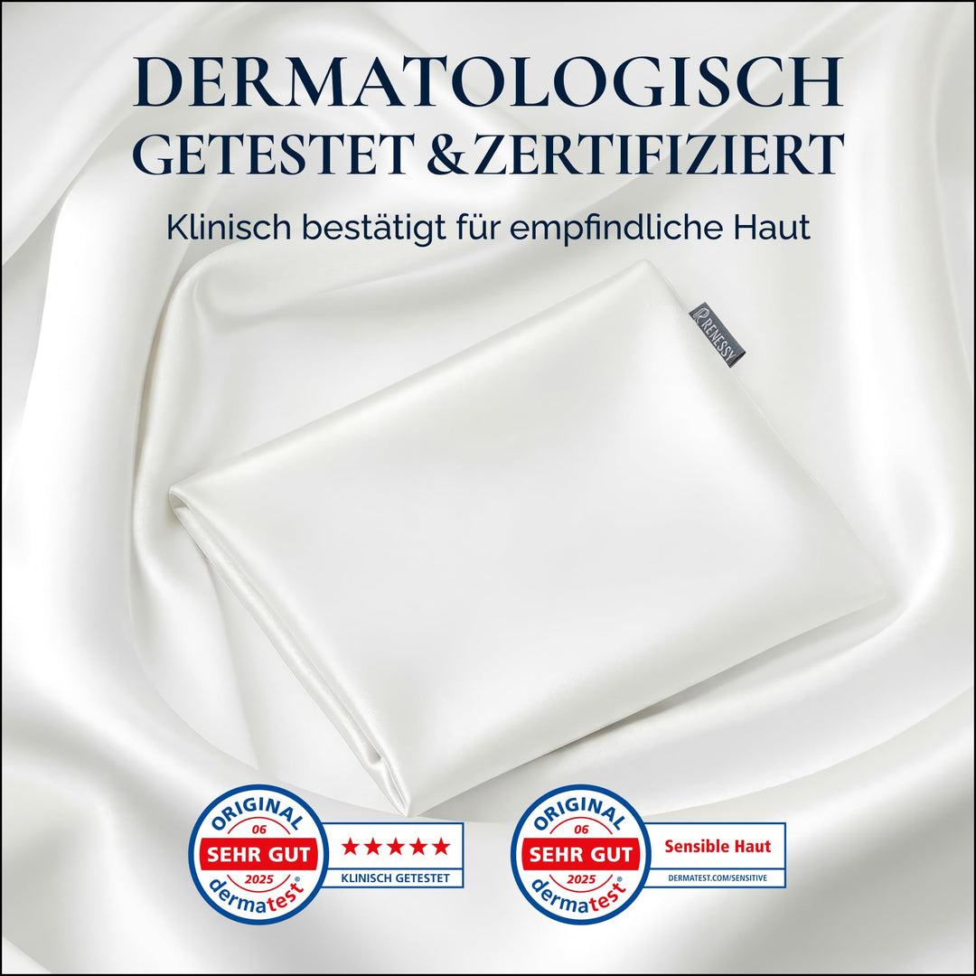 Seidenkissenbezug 40x80cm 100% Maulbeerseide 22 Momme Dunkelgrau - Bild 3