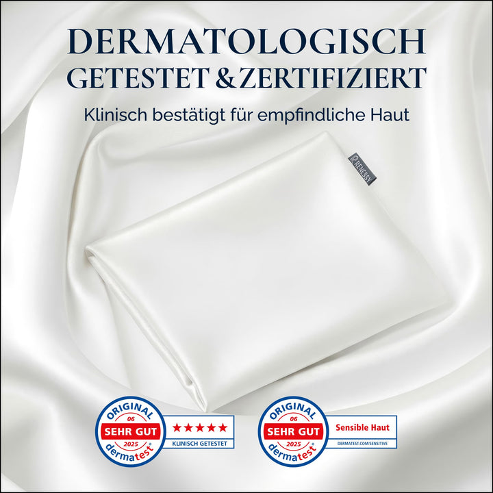 Seidenkissenbezug 40x80cm 100% Maulbeerseide 22 Momme Dunkelgrau - Bild 3