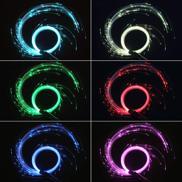 LED Glasfaser-Lichtpeitsche 40 Farbmodi 360° drehbar für Rave &amp; Party - Bild 3
