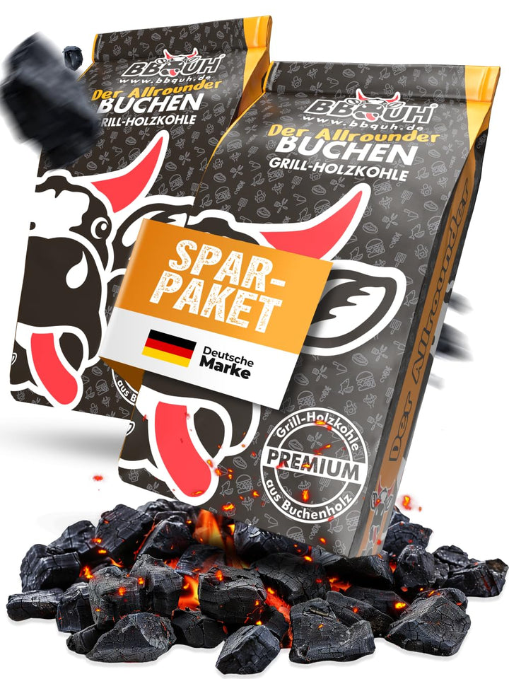 Buchenholzkohle 2x 9 kg für Grill und Smoker, Steakhouse-Qualität