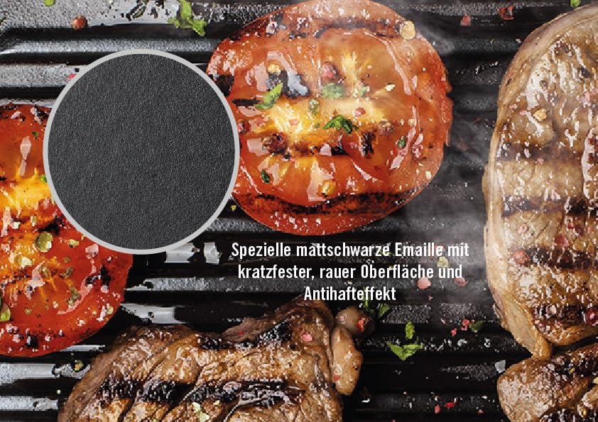 Gusseisen Grillpfanne viereckig 24x24 cm mit Steakpresse Induktion - Bild 5
