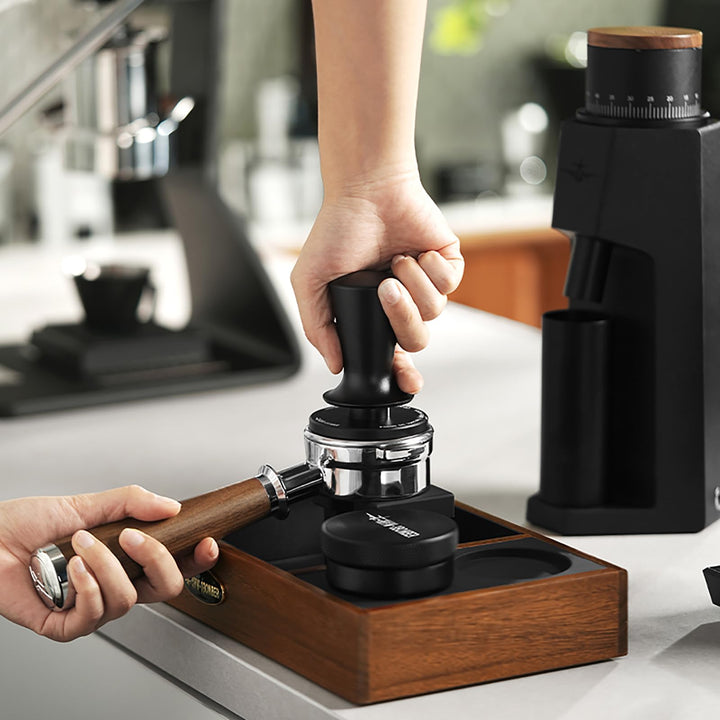 Espresso Tamper 54mm Auto-Rebound Doppelfeder Edelstahl-Basis - Bild 2