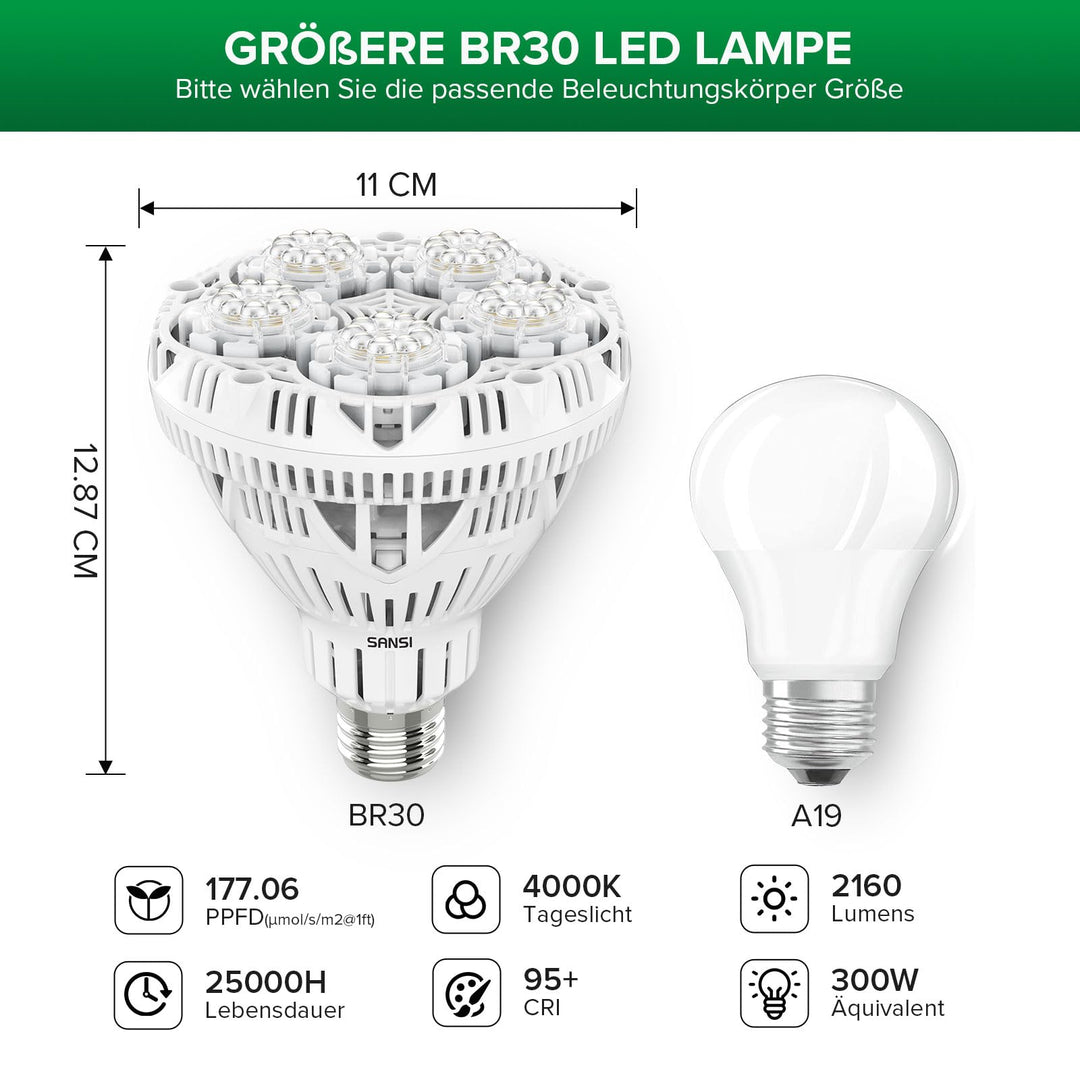 Pflanzenlampe LED E27 24W Vollspektrum 400–780nm für Zimmerpflanzen - Bild 6