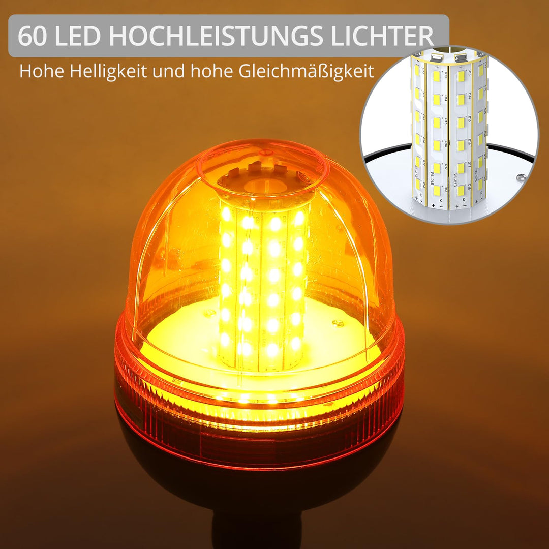 Rundumleuchte LED Amber 60 LEDs 12V/24V 3 Blitzmodi IP56 - Bild 2